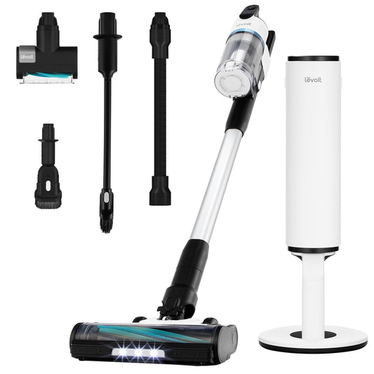 Levoit - 60 Day Hands-Free Cleaning Station - Cordless Vacuum Cleaner - Up to 150㎡ Range - 99.99% HEPA Filtering - 3rd Gen Anti-Tangle Brush - For Pet Hair/Carpets/Hard Floors/Car - AERO - VortexIQ