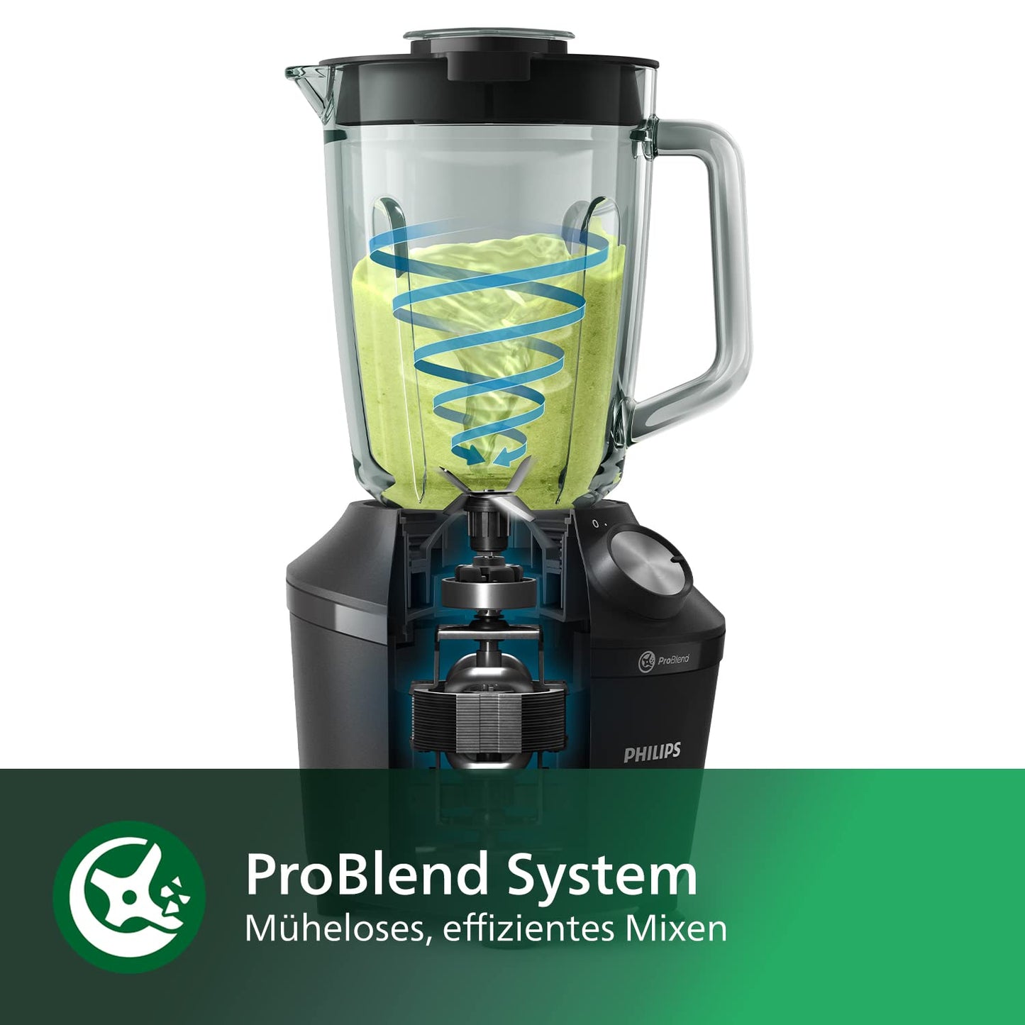 Philips stand mixer and smoothie maker - 600W, 2 liter cup, HomeID app, 2 speed levels + pulse function, ProBlend, ice crush function (HR2291/41)