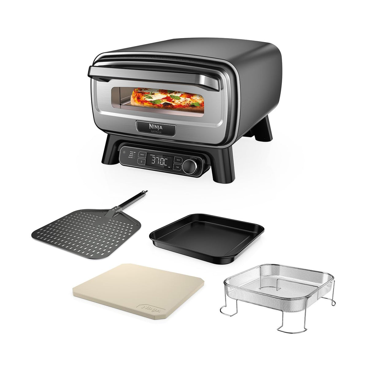 Ninja Artisan Outdoor Pizza Oven and Air Fryer, 4 Functions: Pizza - MO201EU