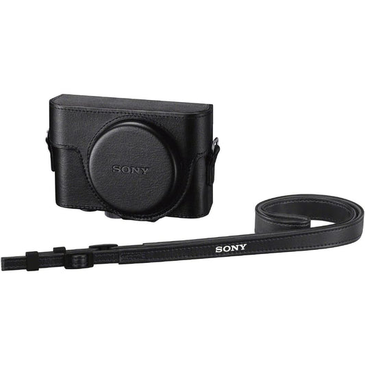 Sony LCJ-RXK husă de protecție pentru camerele din seria RX100 (aspect din piele, protecție împotriva prafului și zgârieturilor, geantă pentru cameră compatibilă cu RX100, RX100M2, RX100M3, RX100M4, RX100M5, RX100M6, RX100M7) neagră - LCJRXKB.SYH