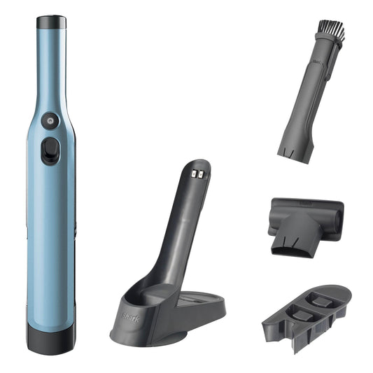 Shark WandVac Cordless Handheld Vacuum with Charging Station, Pet Hair Attachment, Dust Crevice Tool, Blue WV201EUBL