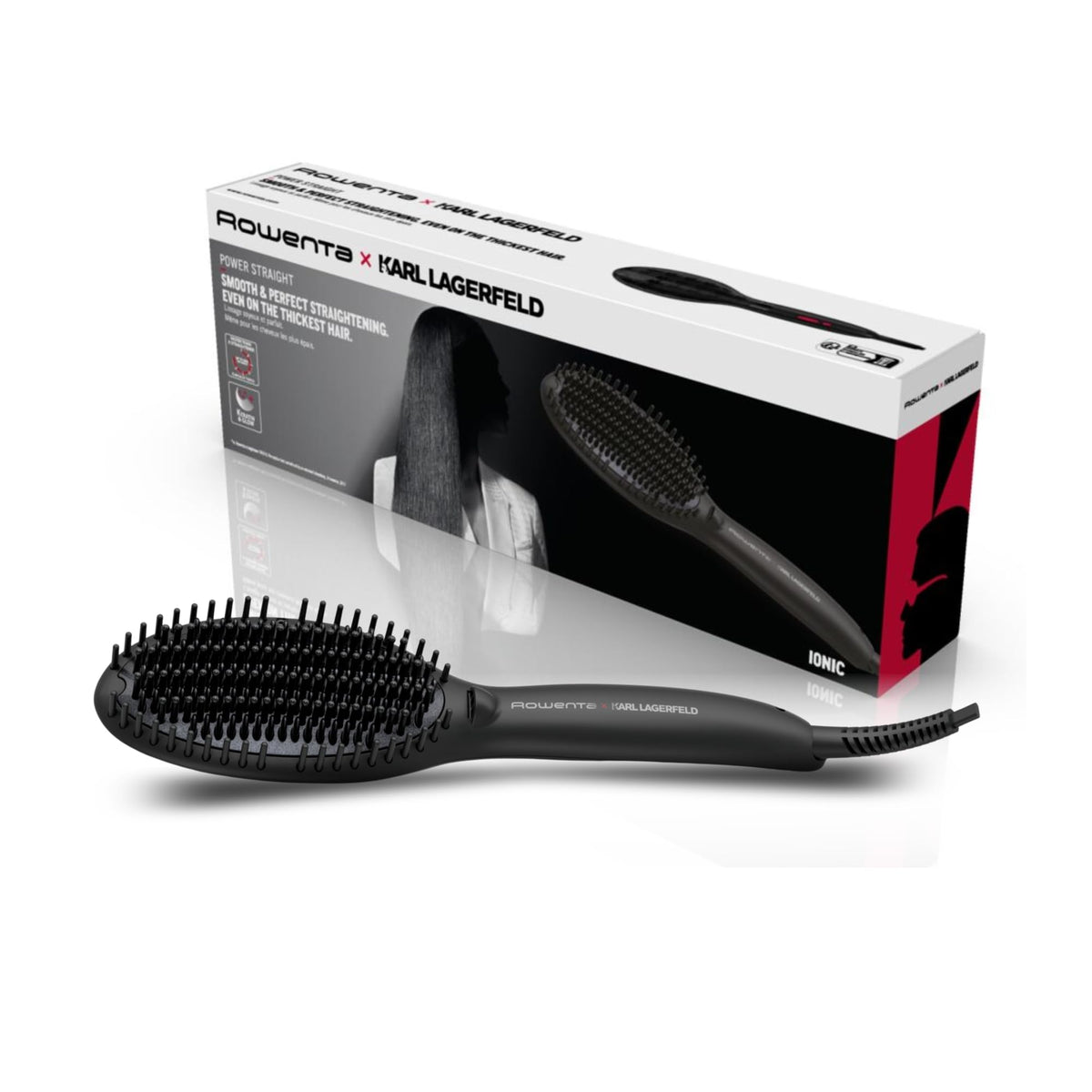 Rowenta x Karl Lagerfeld Straightening Brush with Ceramic & Ions CF582L