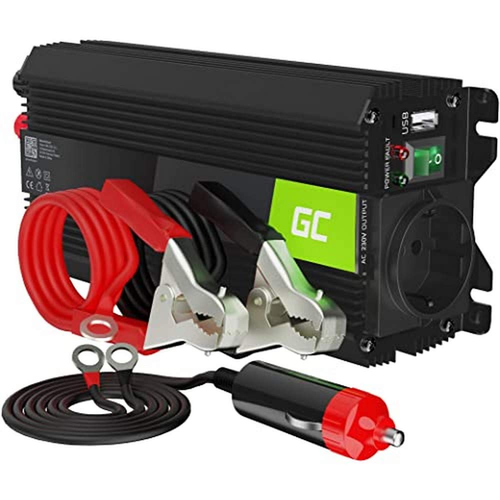 Green Cell PRO 500W/1000W 12V to 230V Sine Wave Volt Car Voltage Converter Inverter Power Solar Inverter DC AC Converter Current Converter Caravan Car Modified Sine
