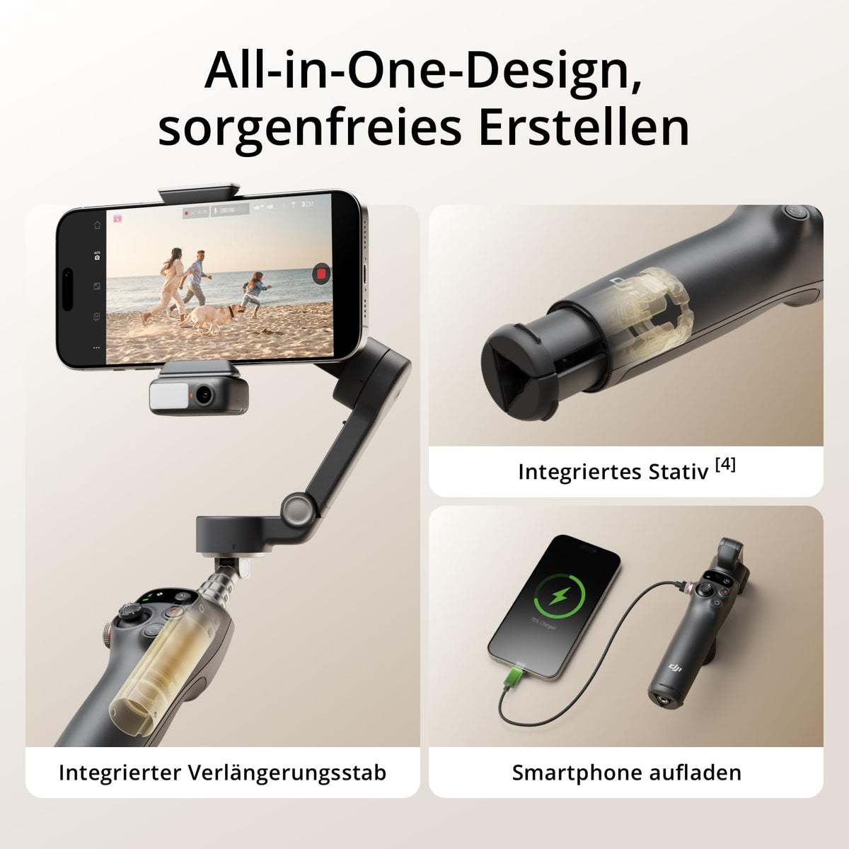 DJI Osmo Mobile 7P Gimbal Stabilizer (iPhone/Android), Native Tracking - 6941565997517