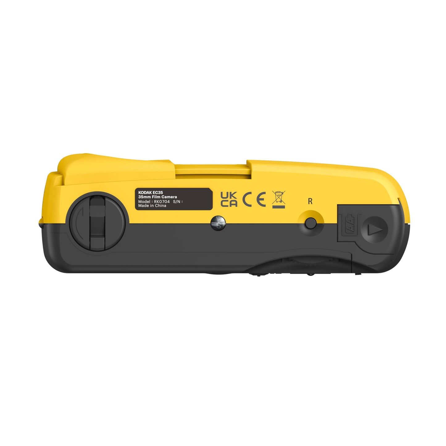 KODAK EC35 35mm Film Camera, 35mm Reusable Focus Free Built-in Flash Sliding Cover Beginner Friendly (Film and AA Battery Not Included) (Single, Butter Yellow) - RK0701