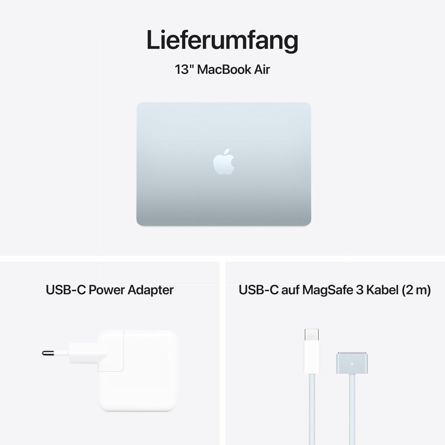 Apple MacBook Air (13", Apple M4 chip with 10-core CPU and 8-core GPU, 16GB shared memory, 256 GB) - sky blue - MC6T4D/A