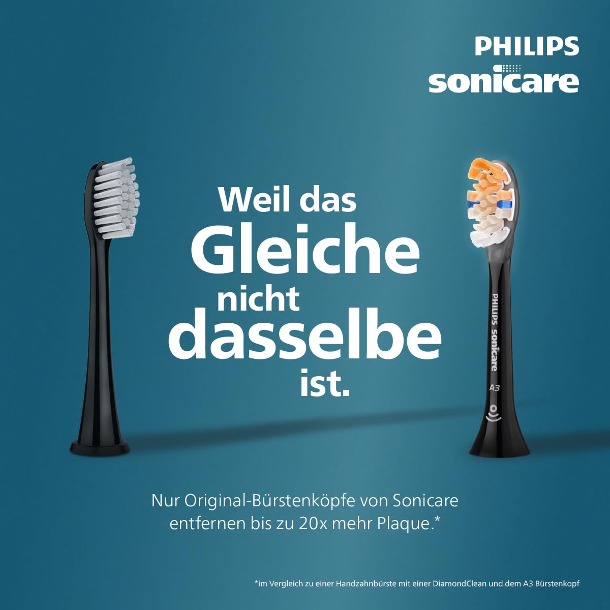 Philips Sonicare W2 Optimal White, Original Replacement Brush Heads, Black, 4-Pack, HX6064/88