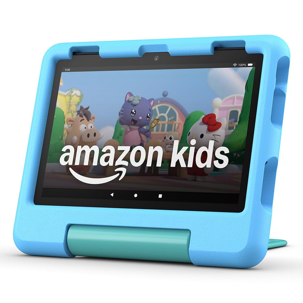 Amazon Fire HD 8 Kids Tablet (latest generation), for children aged 3-7. | 3 GB RAM, ad-free content, integrated parental controls, 13 hrs battery life, 32 GB, blue (2024) - R24SB8