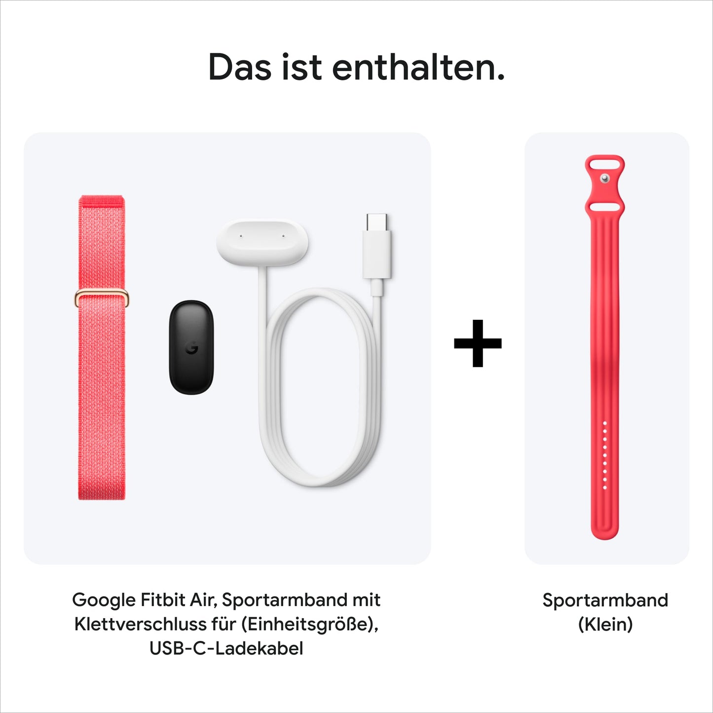 Google Fitbit Air - activity tracker without display with fitness tracking, heart rate measurement - compatible with iOS and Android - Berry + sports armband for the Fitbit Air - Berry, S