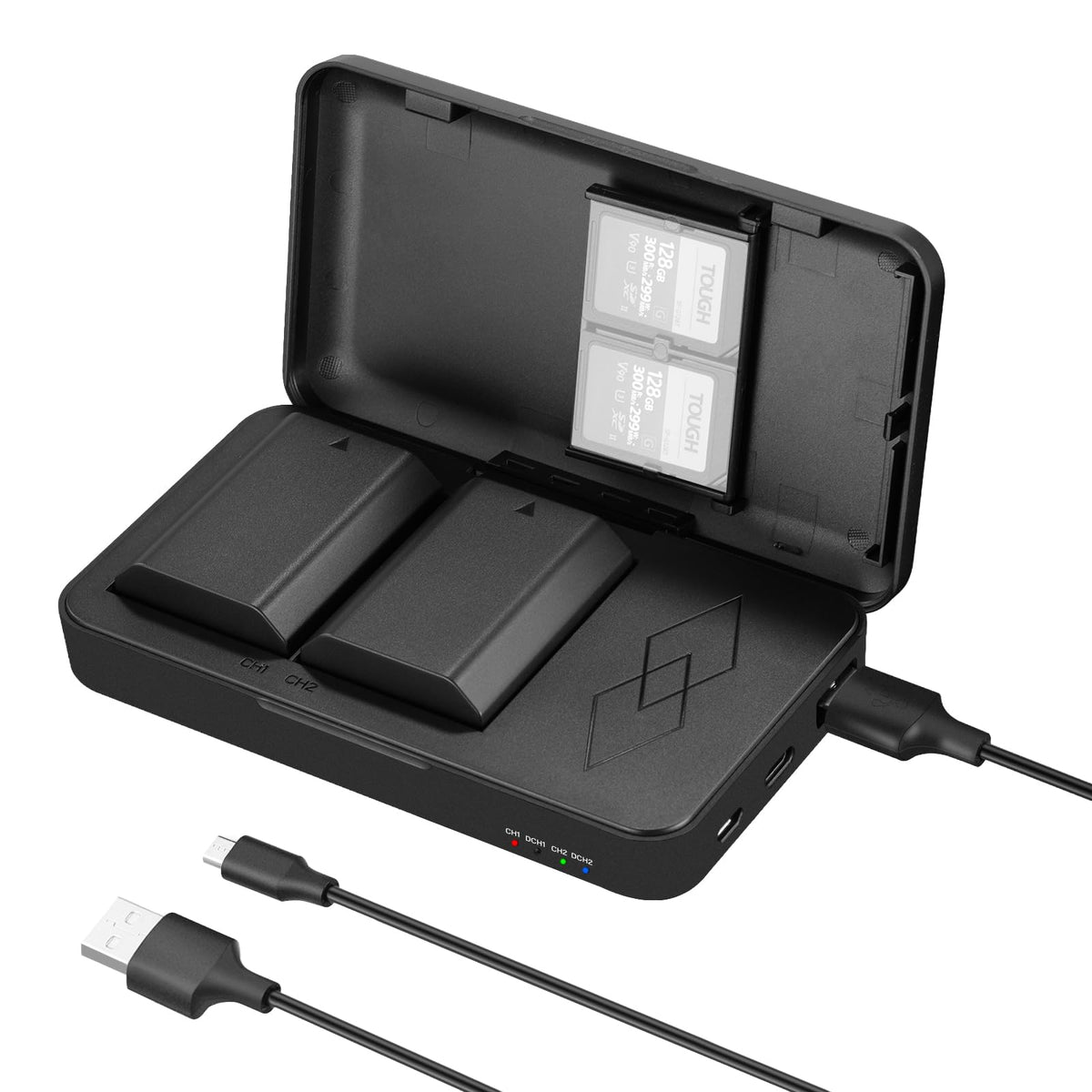 NEEWER replacement battery and charger set for NP-FZ100, 2 pack 2280mAh batteries and USB dual channel charger, compatible with Sony ZV-E10II, A9III, A7CII, ZV-E1, A7III, A7IV, FX3, FX30, A6700, A7RV and A7SIII