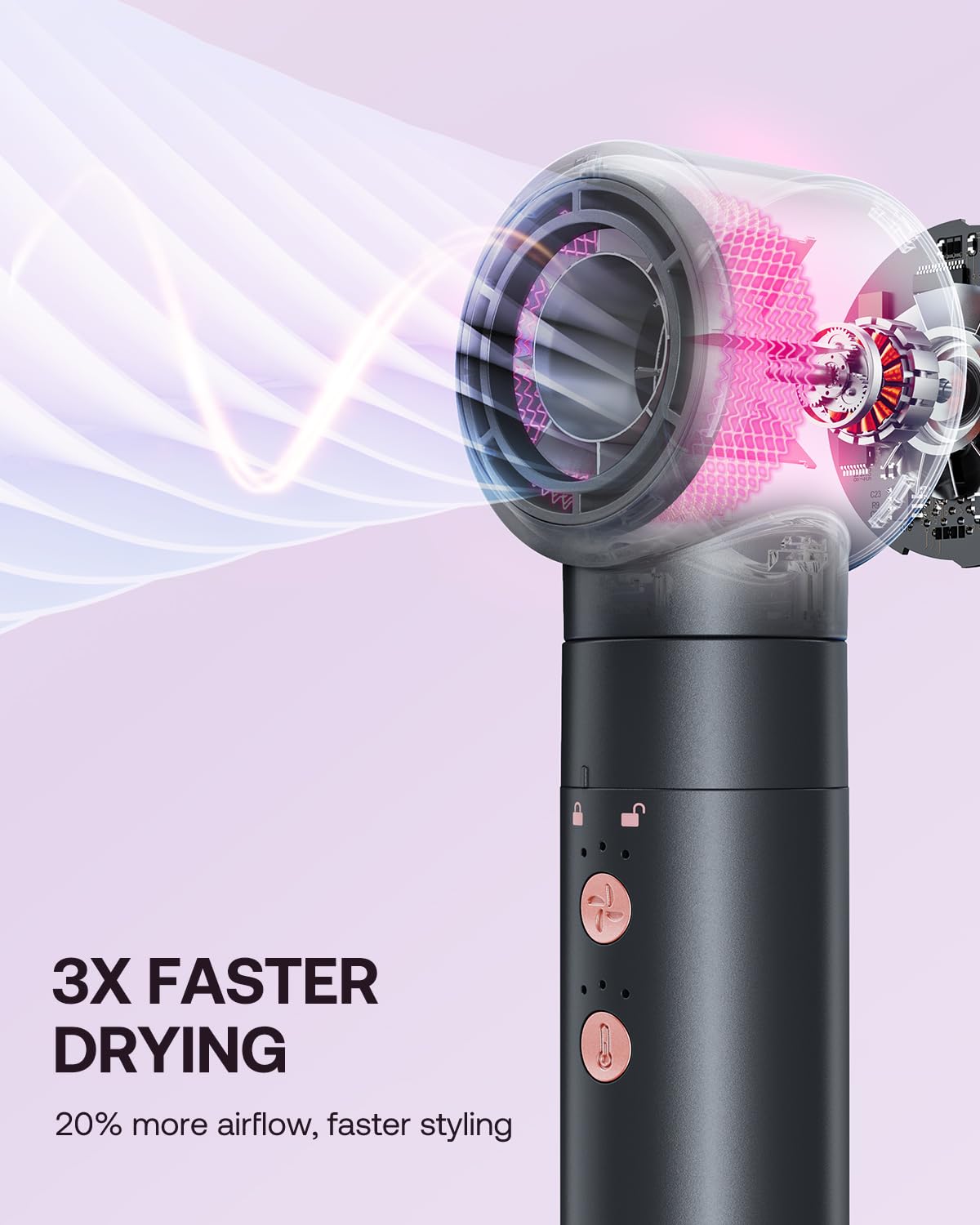 Hair styler 5 in 1 BESTOPE PRO - 110,000 RPM high-speed ion travel hair dryer, multi-hair styler set, for volumizing professional hair stylers, automatic air curling iron - MS-D13A