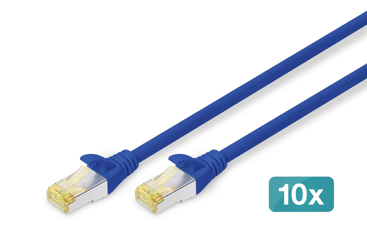 DIGITUS LAN cable Cat 6A – 3 m – 10 pieces – S/FTP shielded – blue - DK-1644-A-030-B-10