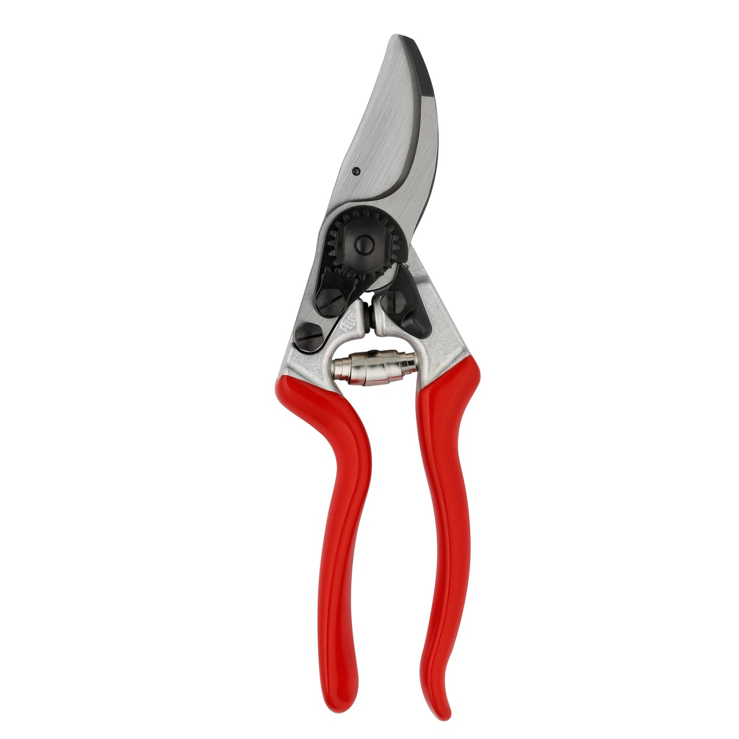 FELCO 9 left-handed bypass secateurs, ergonomic for large hands, 52mm steel blade, 25mm cutting diameter, shock absorber, forged aluminum handles, angled cutting head, Swiss Made - F-9