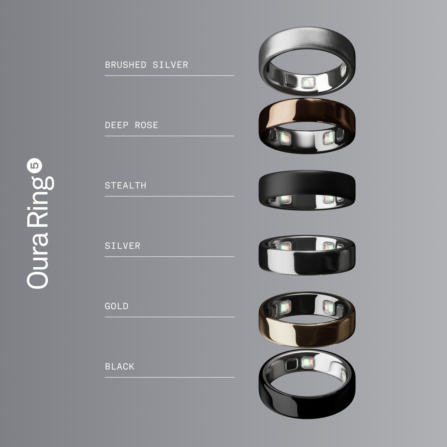 Oura Ring 5 Silver – Size 9 – Find your ring size - JZ90-61403-09