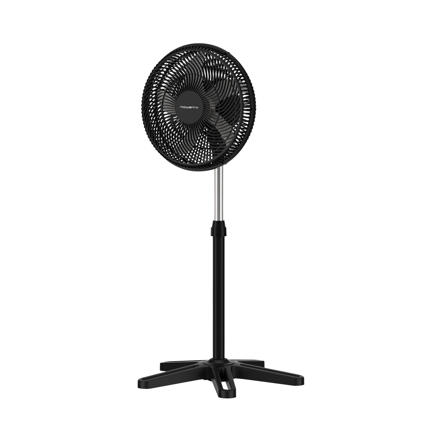 Rowenta Turbo Essential Pedestal Fan - powerful table/stand fan with 3 speed levels, quiet 58 dB, height adjustable & oscillating, compact for office, living room/bedroom, VU3110F3