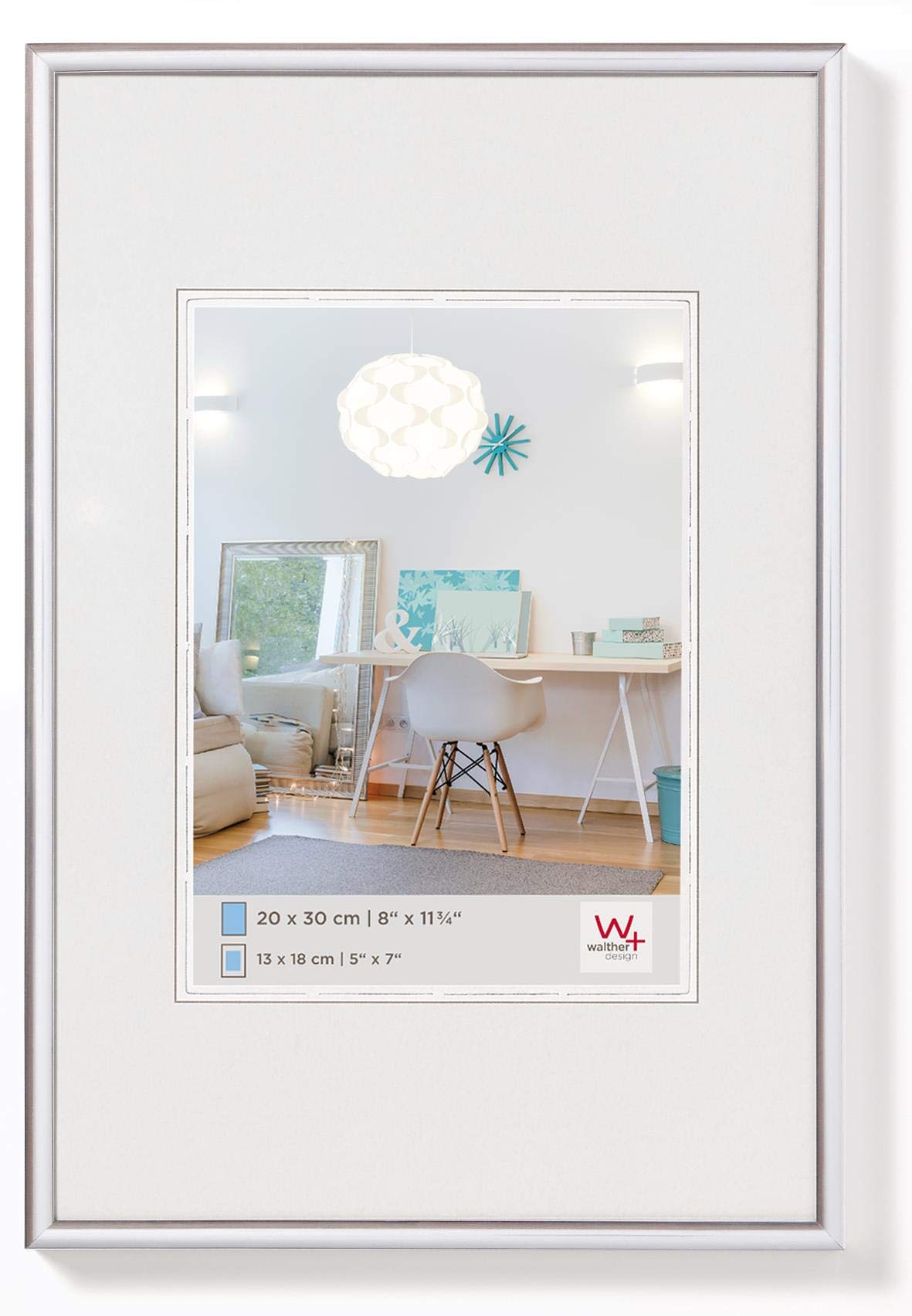 walther design picture frame silver 42 x 59.4 cm (DIN A2) New Lifestyle plastic frame KV426S