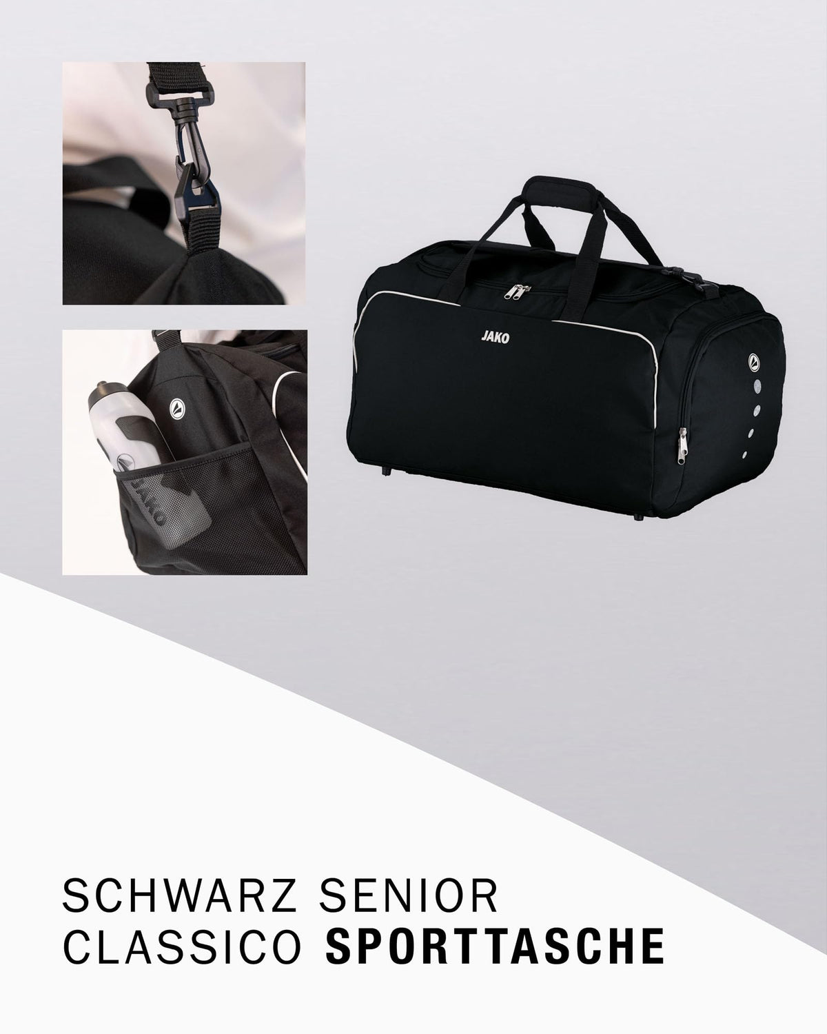 JAKO Classico Sports Bag, Unisex, Black, approx. 60 Liters - 1950/08/3