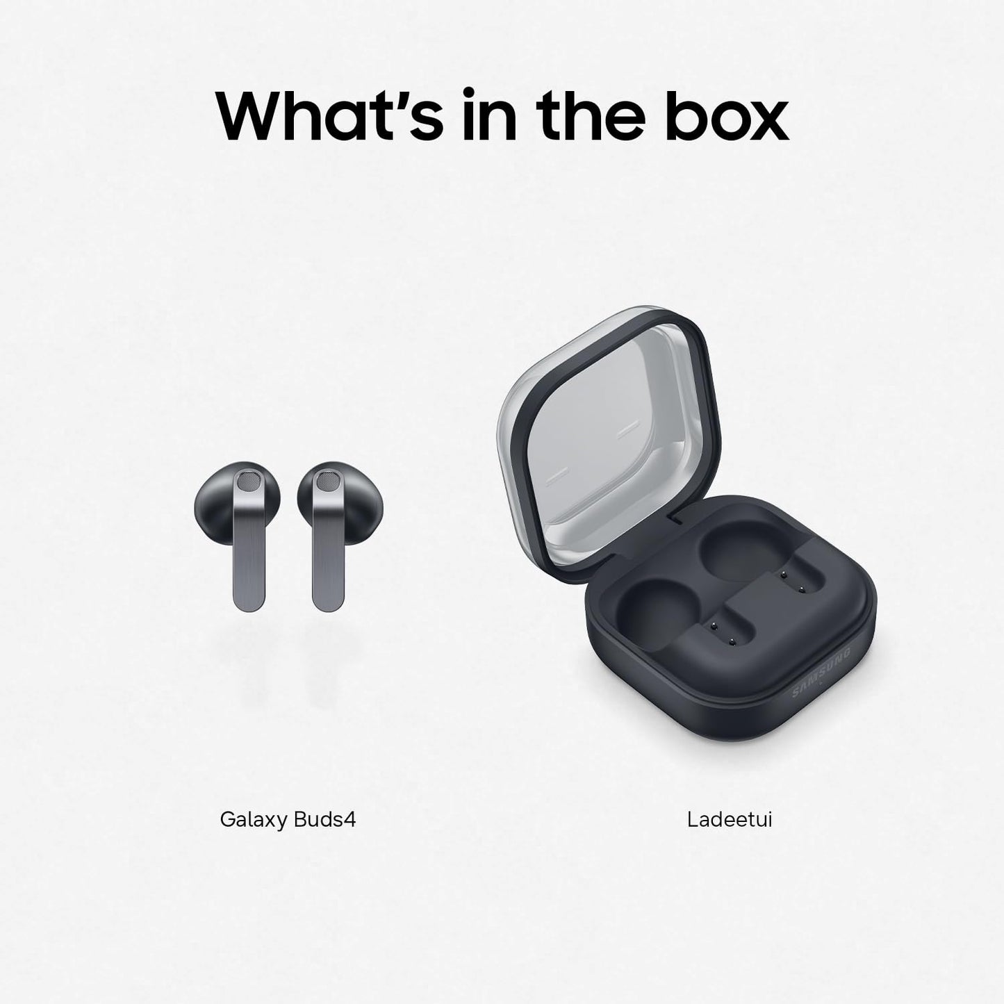 Samsung Galaxy Buds4, Wireless Bluetooth Headphones, 1-Way Speaker, Adaptive Noise Canceling, In-Ear Earphones with 360 Audio, AI Agent with Voice Control, Black - SM-R540