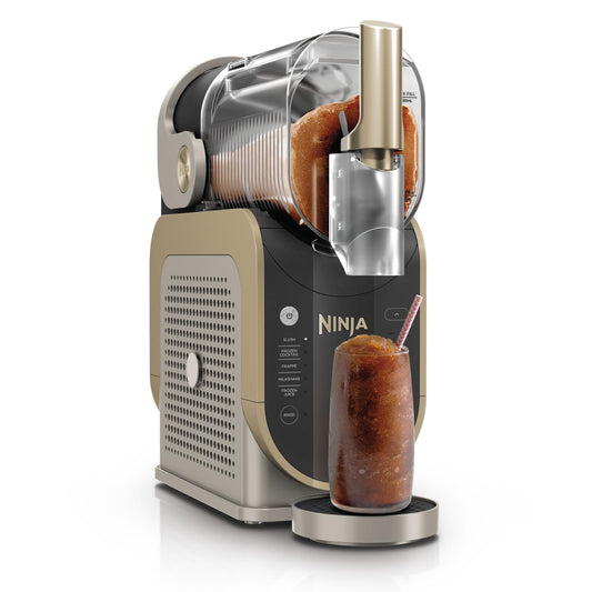 Ninja SLUSHi machine for slush, ice cocktails, frappé, milkshakes & frozen juice, without ice or preparation effort, WhisperChill technology, holds 1.9 L, Stone Gold, FS301EUSTGD