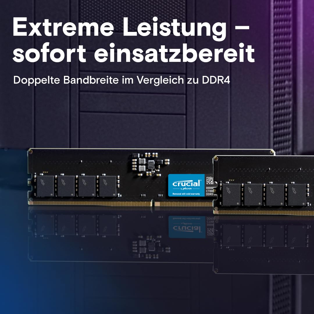Crucial RAM 8GB DDR5 5200MHz (or 4800MHz) Desktop Memory CT8G52C42U5
