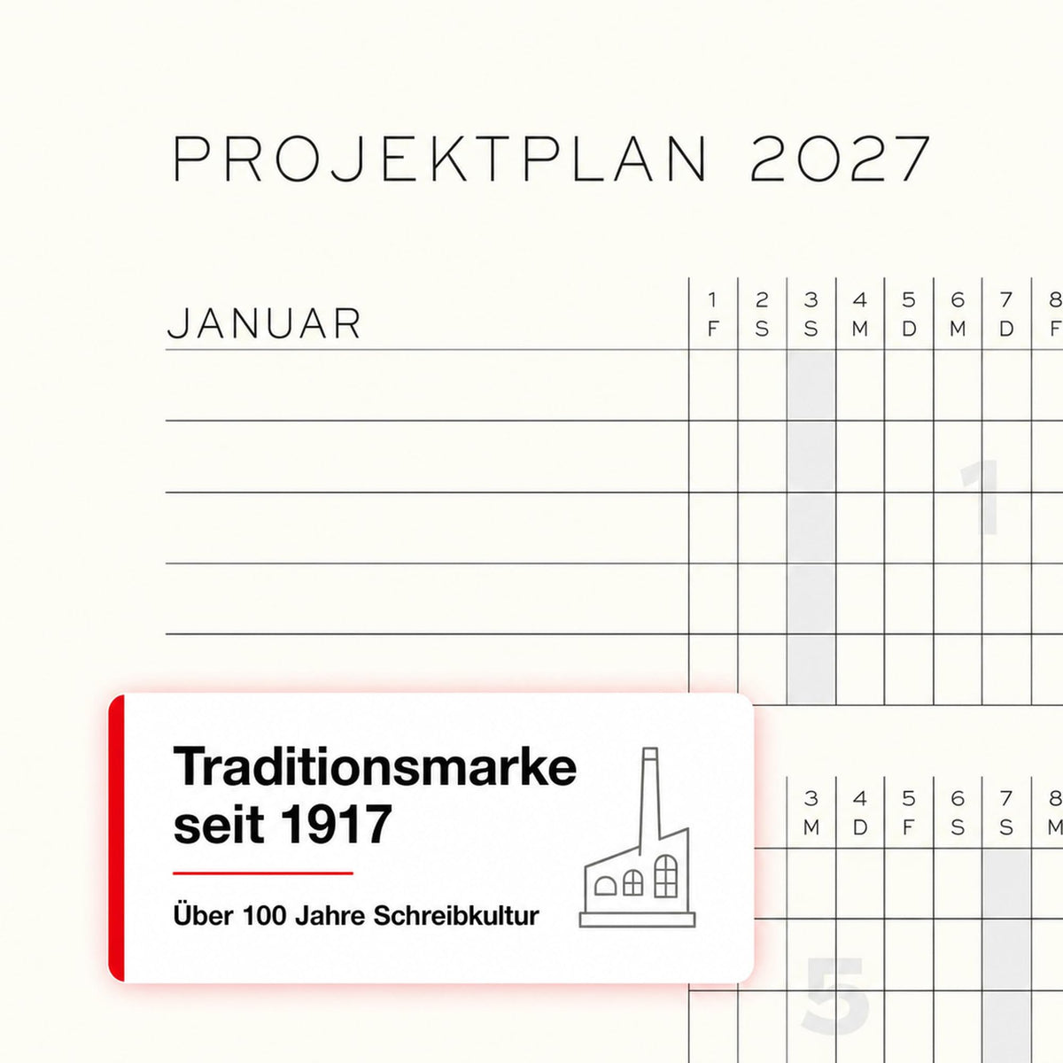 LEUCHTTURM1917 planificator lunar cu caiet 2027 Compoziție (B5) - germană, negru, copertă moale, 16 luni (01.11.2026-28.02.2028), 132 pagini de note punctate cu cuprins - 400170
