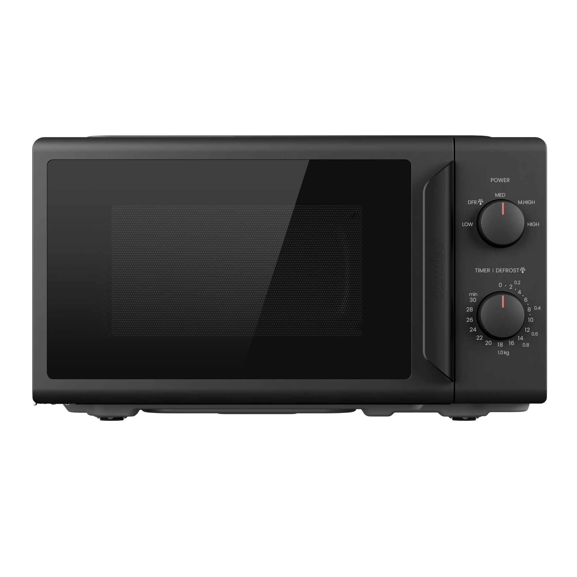Comfee CMO-MP012ND(BK) Freestanding microwave, 20L compact in black, 700W small microwave with 5 power levels, turntable, defrost function for singles, student dormitories & small kitchens