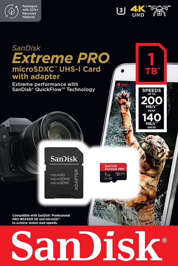 SanDisk Extreme PRO microSDXC UHS-I memory card 1 TB + - SDSQXCD-1T00-GN6MA