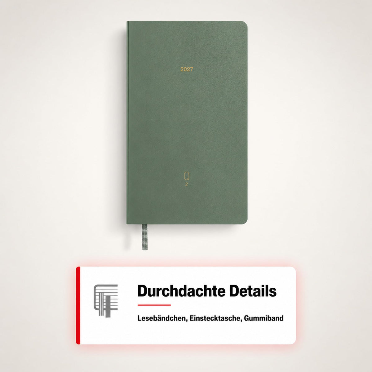 LEUCHTTURM1917 Quarterly Daily Calendar 2027 Dotted, Pocket (A6), Flexcover, Set of 4 (1 calendar per quarter), Shades of Green, Calendar Overview 2027, 12-Month Planning, Moon Phases & International Holidays - 400374