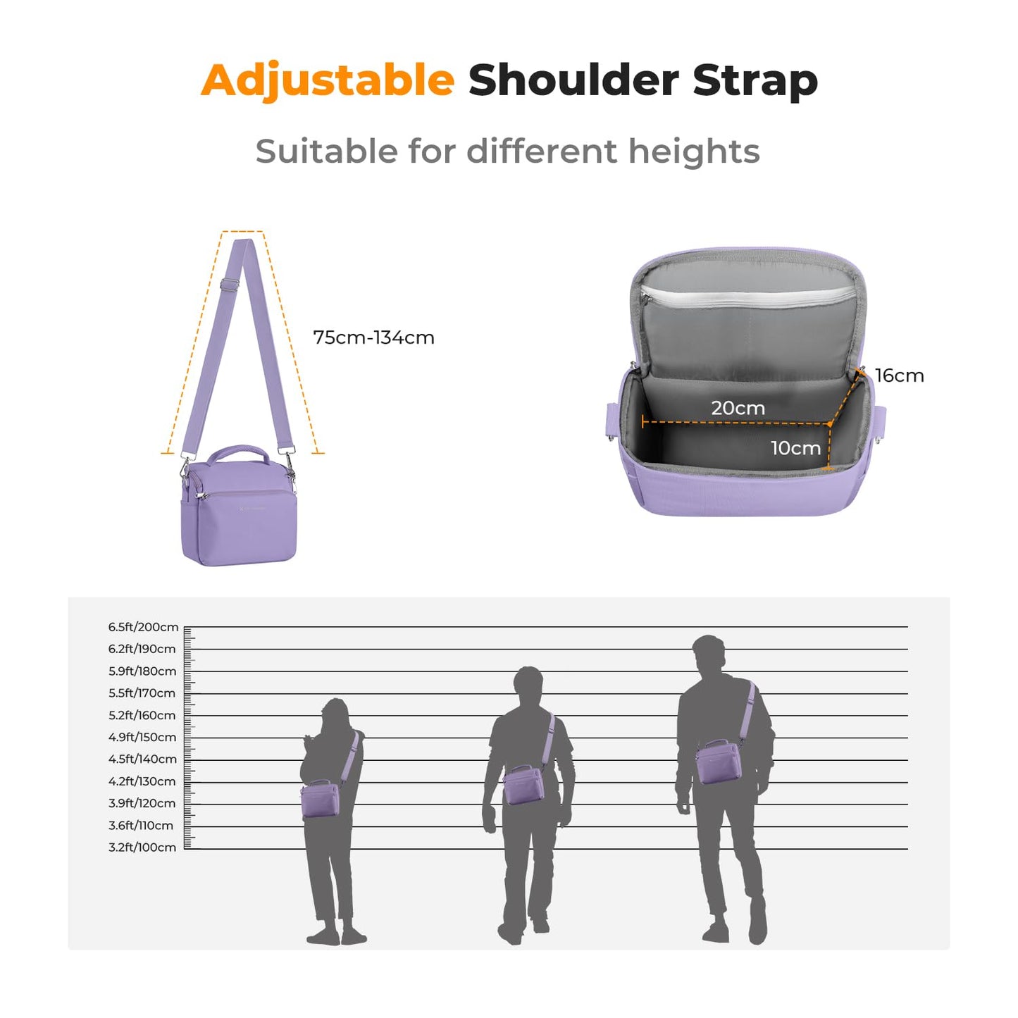 K&F CONCEPT Camera Backpack Camera Bag, SLR Bags Shoulder Bag, Camera Bag Liner Bag, Photo Bag for Photographers Suitable for Daily Use (Purple) - JPKF13.179V7US