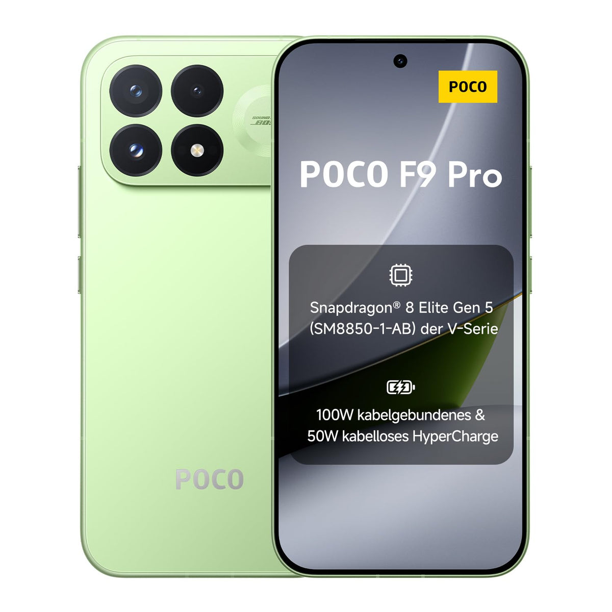 Poco F9 Pro, Smartphone 12+256 GB, Aurora Green, 6330mAh Akku, 100W Laden