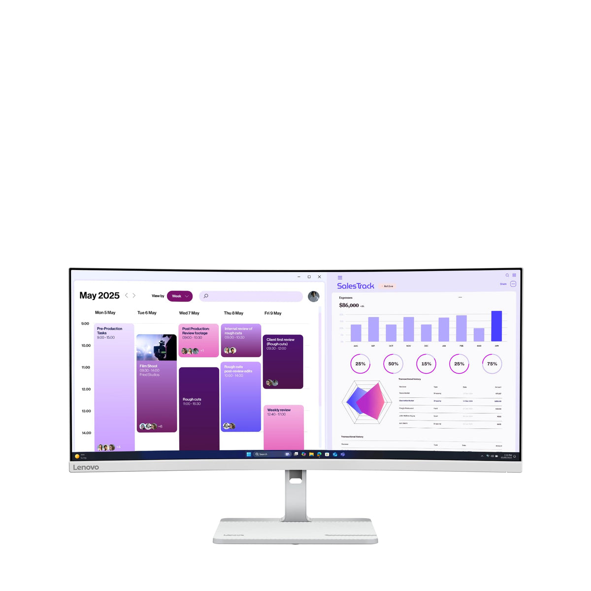 Lenovo L34W-4C | Monitor | 34" WQHD | 120Hz | VA | HDMI 2.1 | DP 1.4 - 68F0GAC3E5