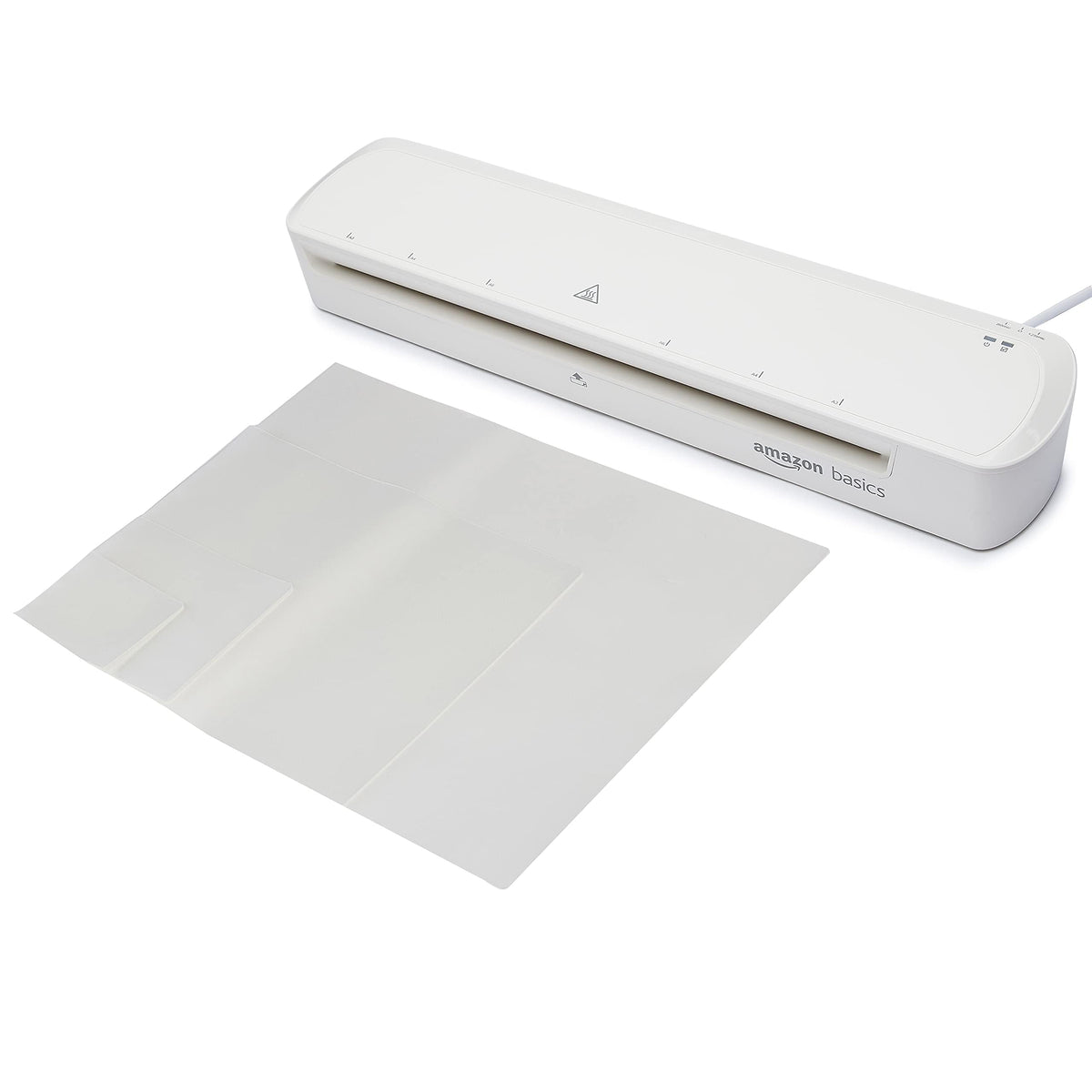 Amazon Basics Laminating Machine A3 Format, White, Including 20 Laminating Pouches - BS1-WHT-TW