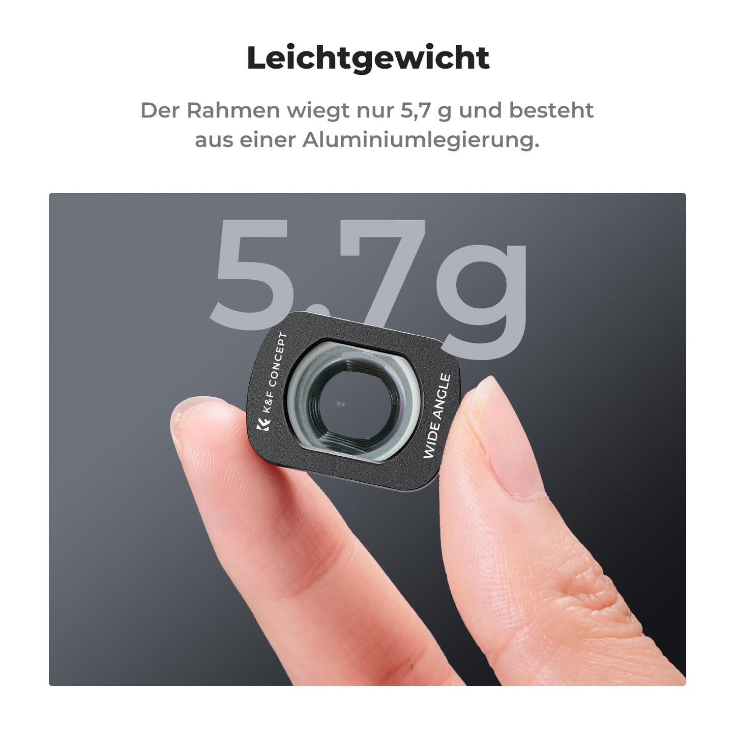 K&F CONCEPT FD161 magnetic wide angle lens filter, compatible with DJI Osmo Pocket 3/4, Osmo Pocket 3 accessories, Osmo Pocket 4 accessories (aluminum frame) - KF01.2612