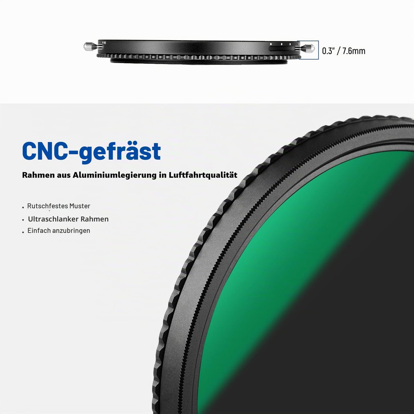 NEEWER 2-in-1 52mm Variable ND Filter ND2-ND32 & CPL Filter (Circular Polarizing Filter), No X-Cross/30 Layer Nano Coating/HD Optical Glass/Ultra Thin Frame - 10102085