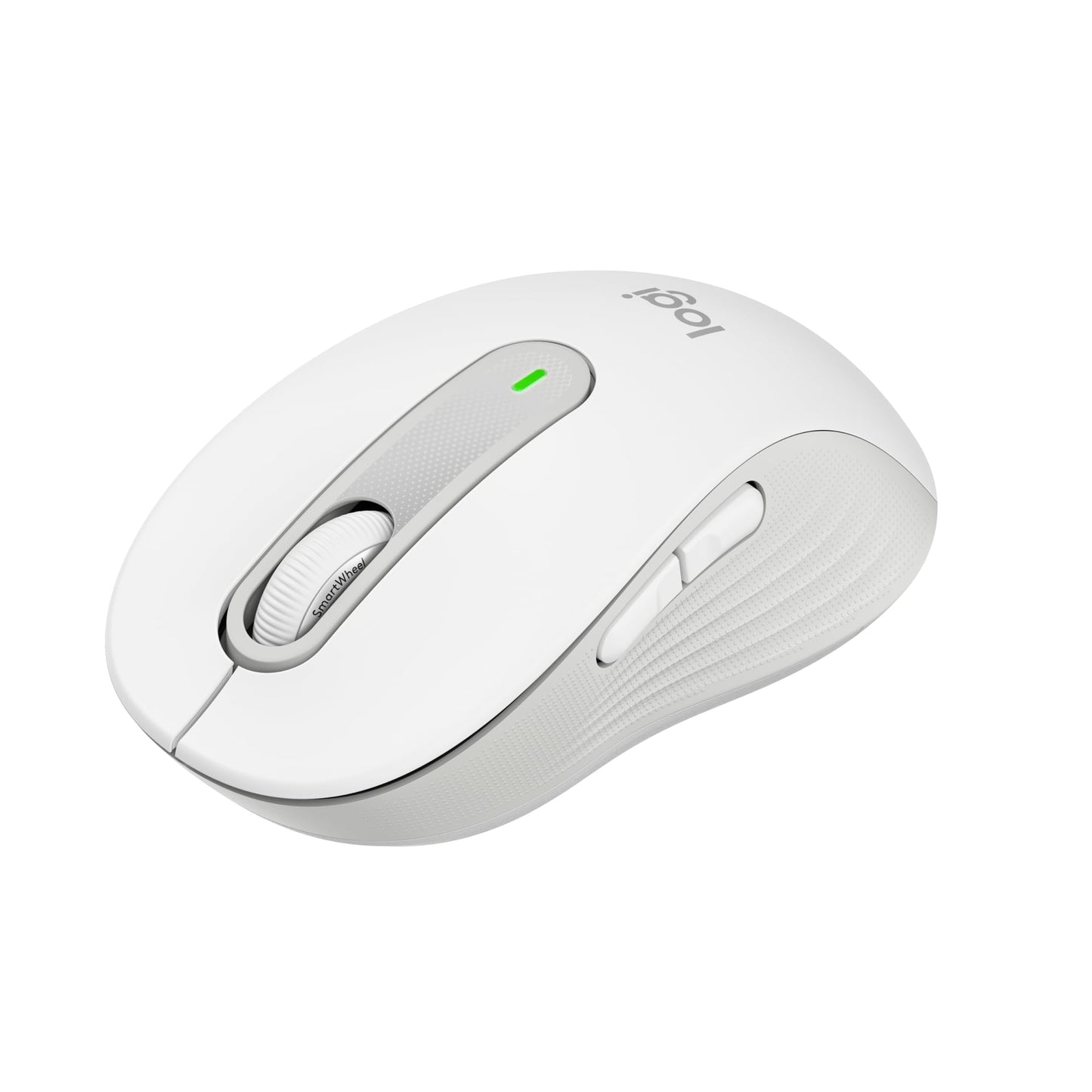 Logitech Signature M650 Wireless Mouse - for small to medium hands, 2-year battery, quiet clicks, customizable side buttons, Bluetooth, multi-device compatibility - White - 910-006255