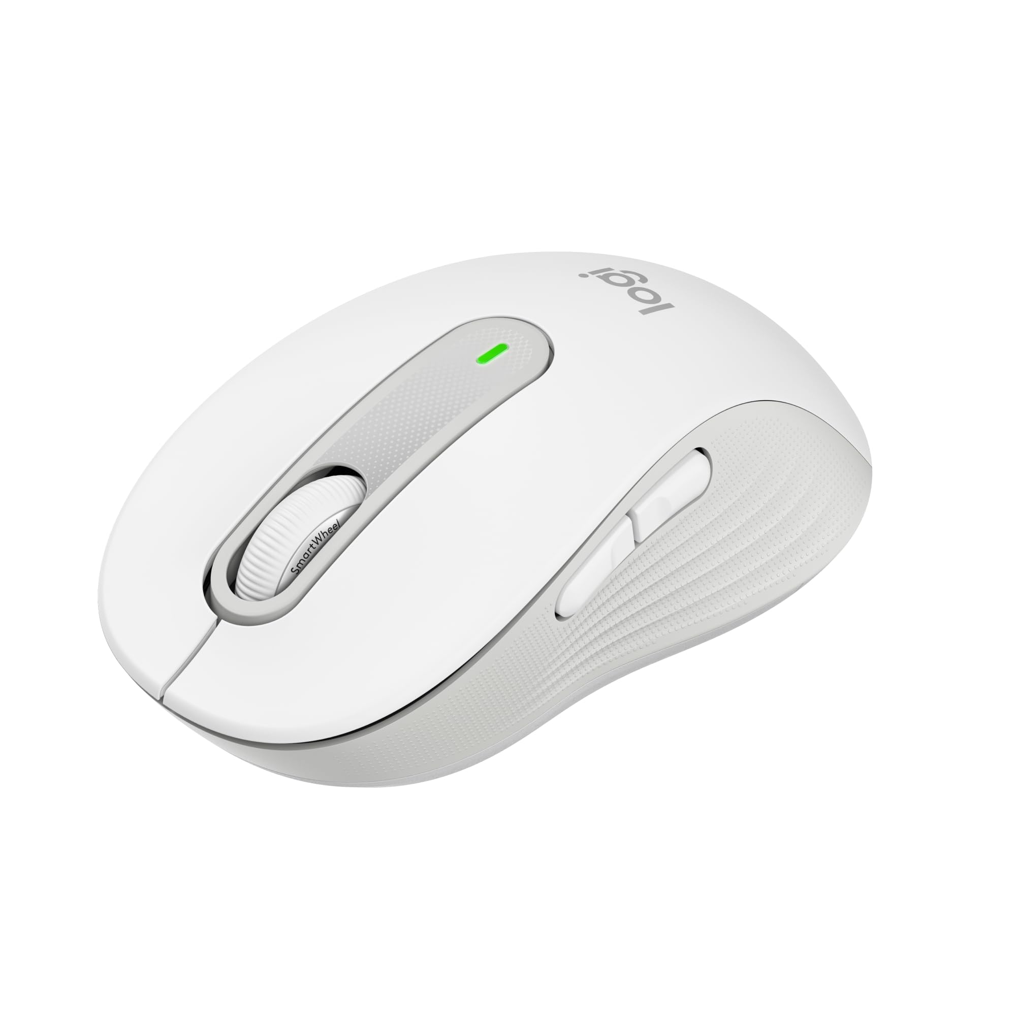 Logitech Signature M650 Wireless Mouse - for small to medium hands, 2-year battery, quiet clicks, customizable side buttons, Bluetooth, multi-device compatibility - White - 910-006255