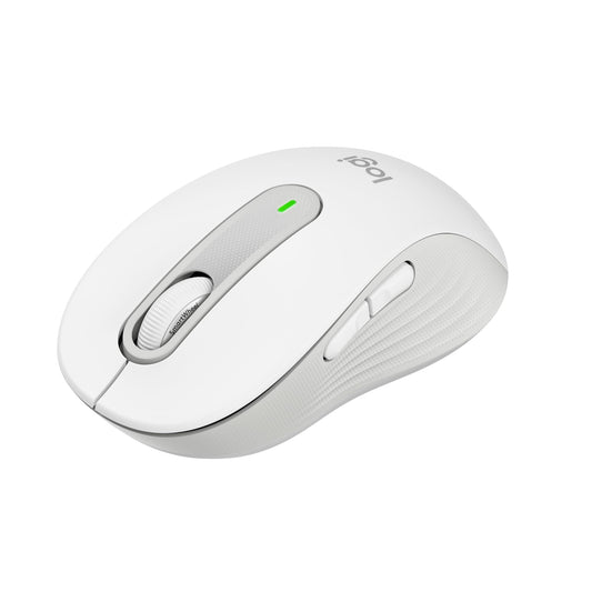 Logitech Signature M650 Wireless Mouse - for small to medium hands, 2-year battery, quiet clicks, customizable side buttons, Bluetooth, multi-device compatibility - White - 910-006255