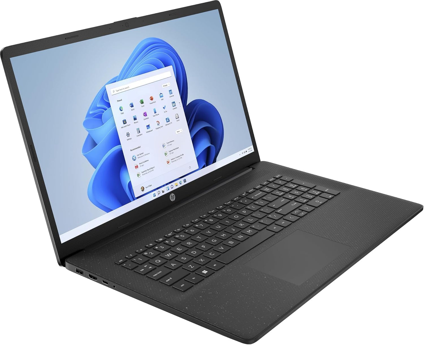 HP laptop with 17.3" HD+ display, Intel Celeron N4120, 8 GB DDR4 RAM, 256 GB SSD, Intel UHD graphics, Windows 11, QWERTZ keyboard, black - BZ8S4EA#ABD
