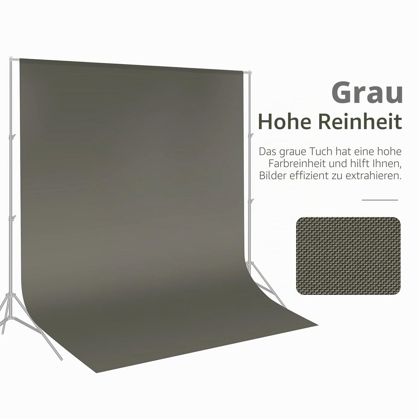 NEEWER 6x9ft/1.8x2.8m Photo Studio Backdrop 100% Pure Polyester Collapsible Backdrop for Photography, Video and TV (Background ONLY) - Gray - BD-0609
