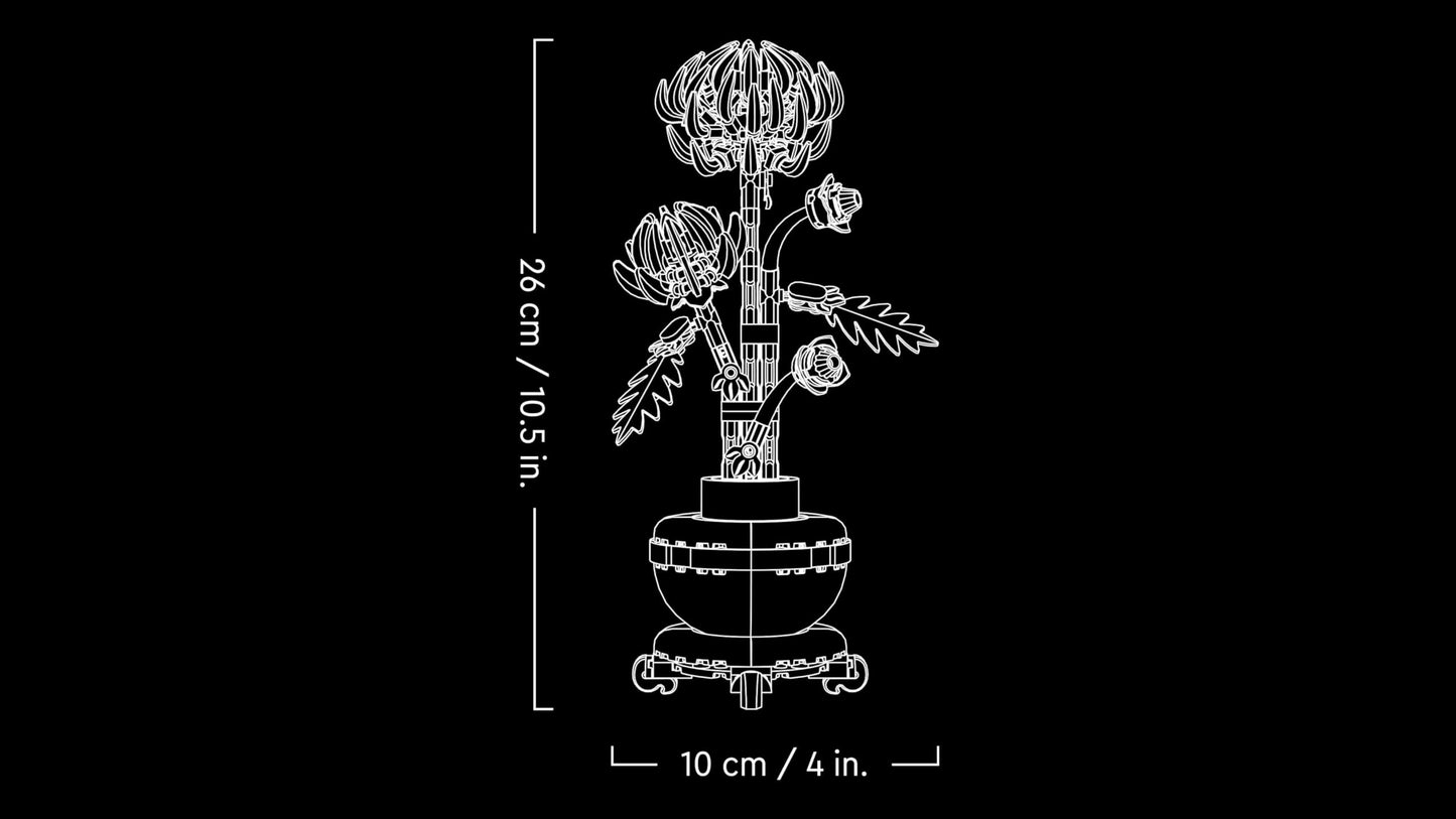 LEGO Botanicals Chrysanthemum - Artificial Flower Building Set - Creative Model Kit for Adults to Build - Faux Plant Gift for Women and Men - DIY Home Office Decor - 10368