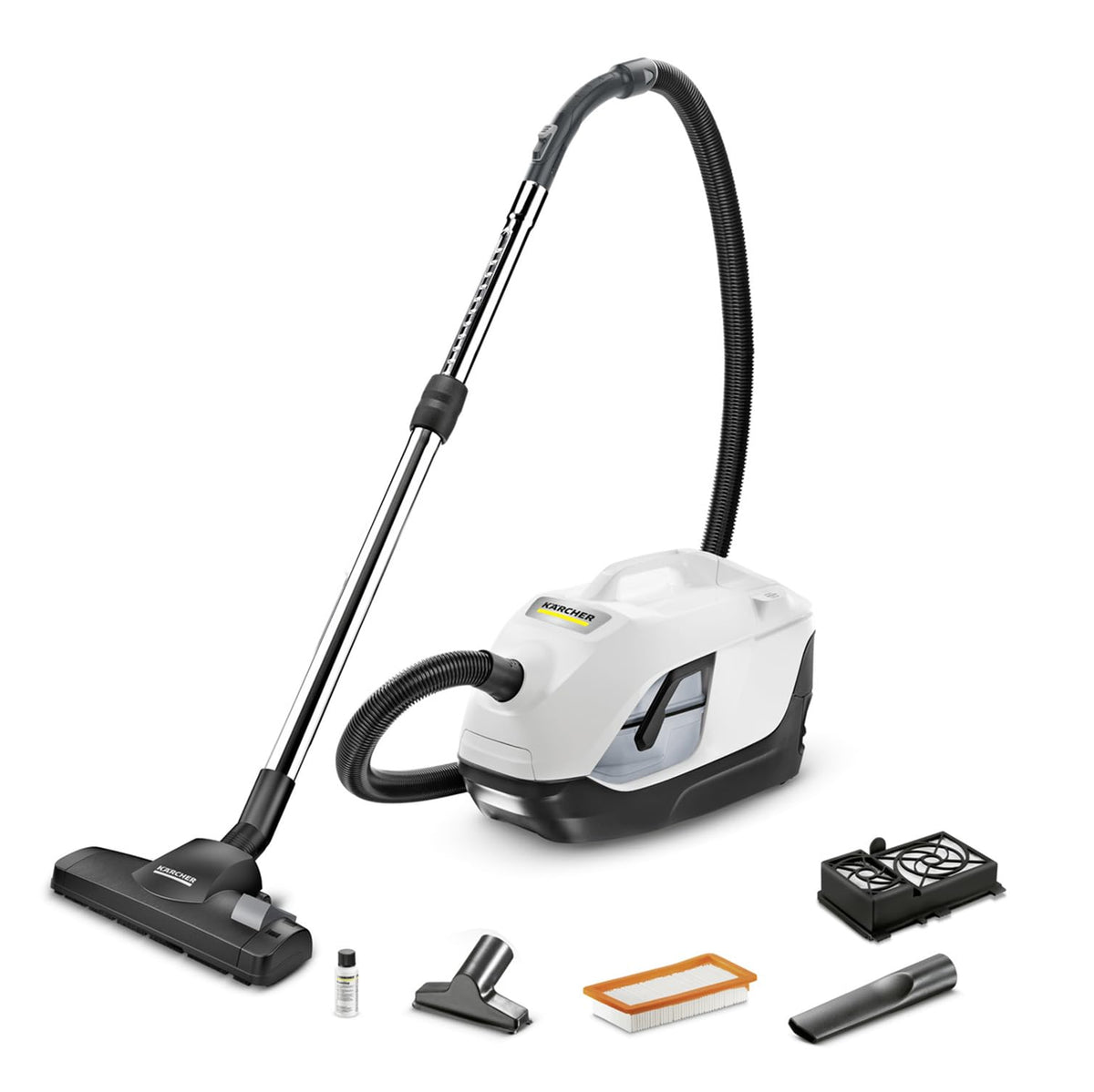 KÄRCHER vacuum cleaner with water filter DS 6, especially suitable for allergy sufferers, HEPA 12 filter, automatic cable rewind and accessory storage, white. - 1.195-250.0