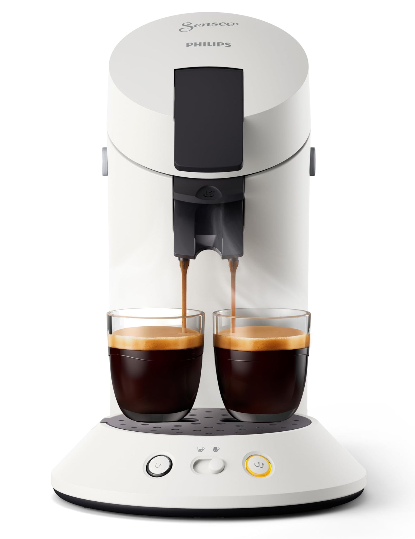 Philips Senseo Original Plus coffee pad machine (choice of coffee strength, coffee boost technology, made of recycled plastic), white CSA210/10
