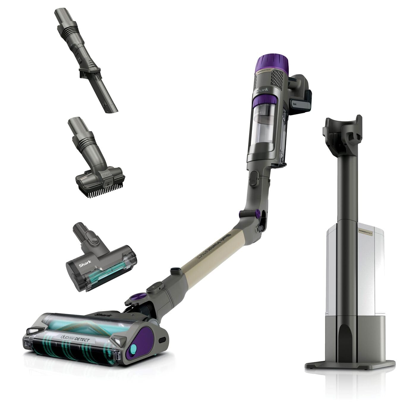 Shark PowerDetect Clean & Empty Cordless Vacuum Cleaner for Pet Owners, DuoClean Detect, Reverse Clean, Anti Hair Wrap Plus, Anti Odor, Pet, Crevice & Multi-Surface Attachment, Gray IP3251AMZEUT