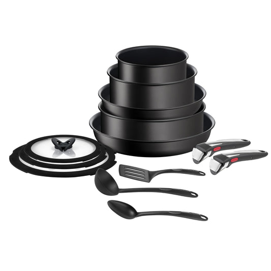 Tefal Ingenio Unlimited 13-piece pot and pan set with removable handle, stackable, space-saving, induction-compatible pans with non-stick coating, easy to use and clean, L39593