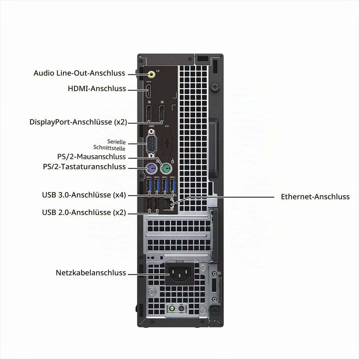 Dell Optiplex 7050 TWR Desktop PC Intel Core i7 6th, RAM 16 GB, SSD 256 GB, WiFi USB, HDMI + DisplayPort, Windows 11 Pro + Libre Office (Refurbished) - ‎Dell
