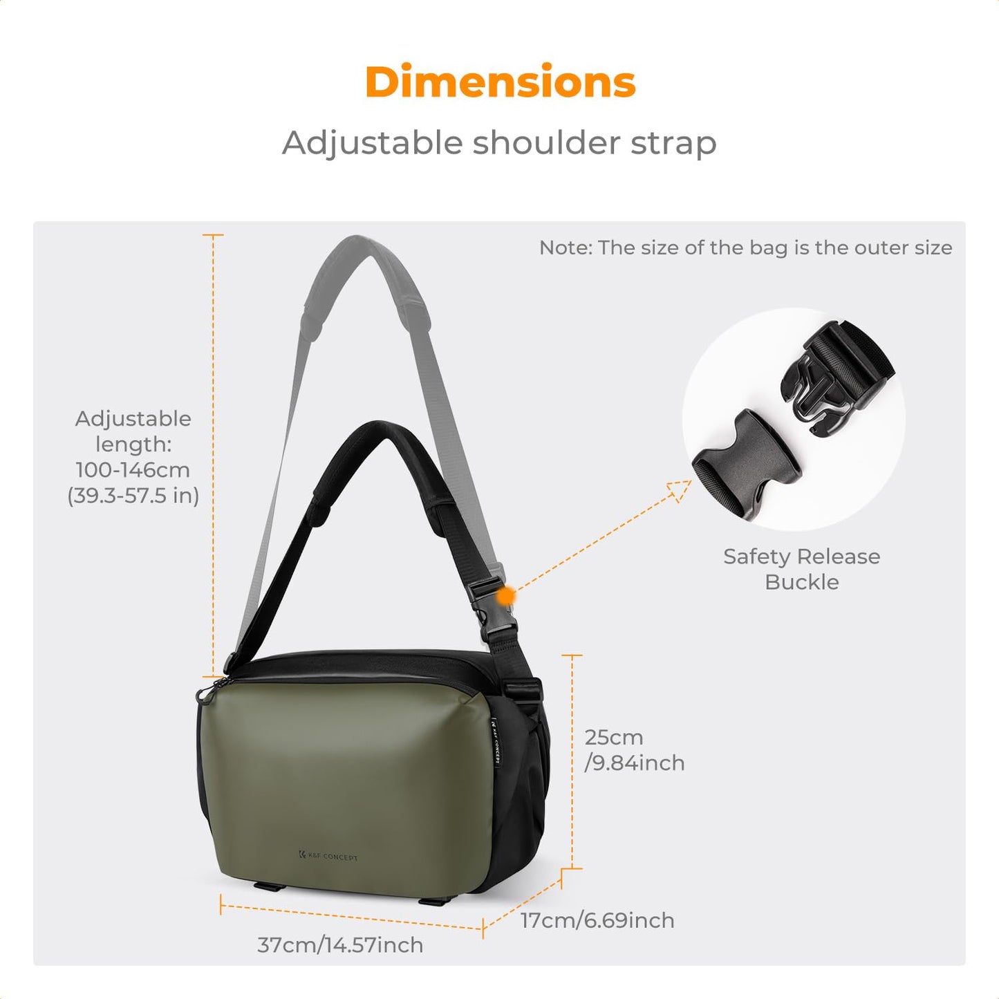 K&F CONCEPT Camera Backpack Shoulder Bag Square Bag Bags for Photographers Camera Rectangle Case Compatible with Canon/Nikon/Sony/DJI Mavic Drone Backpack (3-Green (Large-L)) - KF13.177V1