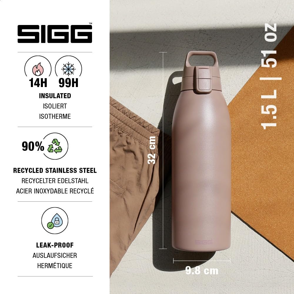 SIGG - Insulated drinking bottle - Thermos bottle Shield Therm One Dusk - carbonated drinks - leak-proof - dishwasher safe - BPA-free - 90% recycled stainless steel - Dusk - 1.5 L - 6168.00