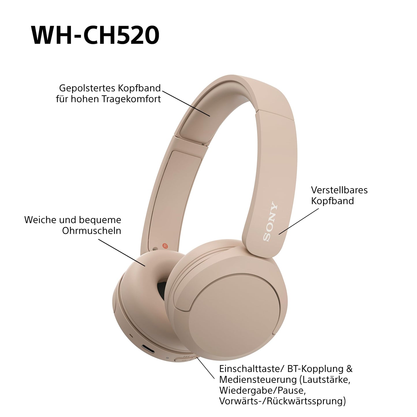 Sony WH-CH520 Beige