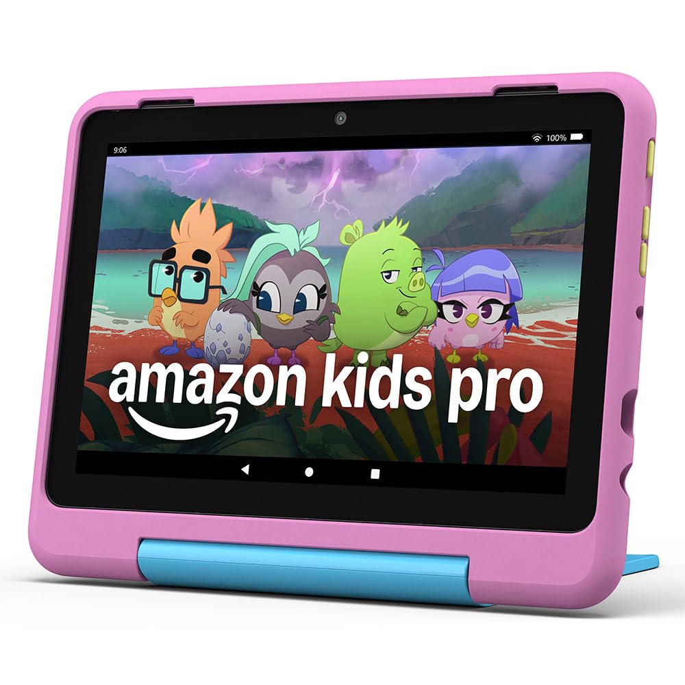 Amazon Fire HD 8 Kids Pro tablet (latest generation), for children aged 6-12. | 3GB RAM, 8" HD screen, ad-free content, parental controls, 13h battery life, 32GB, Lion theme (2024) - R24SB8