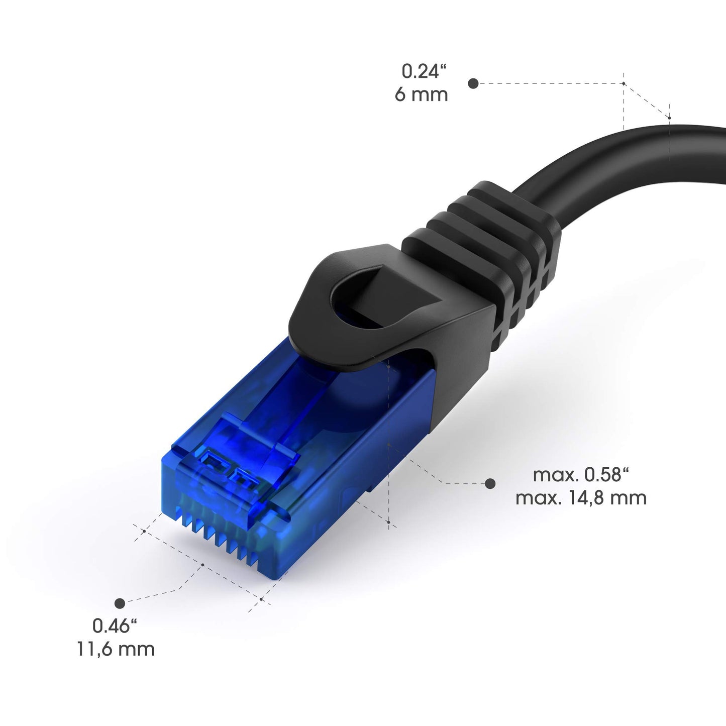 KabelDirekt – LAN/network cable set of 10 – 15m – Gigabit, RJ45, black - 2441